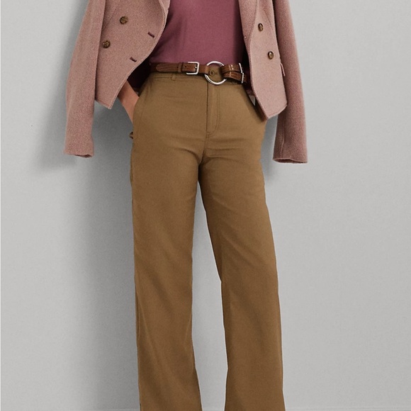 Ralph Lauren, Lauren Jeans Co. LRL, 16 100% Cotton, Canvas Wide-Leg Pant, HoneyT - Picture 4 of 13